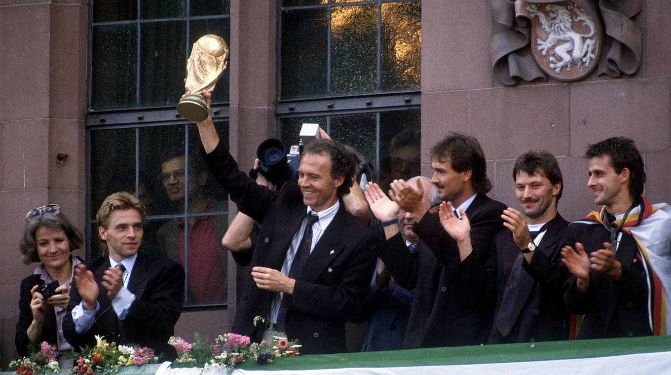 1990 Der Empfang der Weltmeister in Frankfurt DFB Deutscher