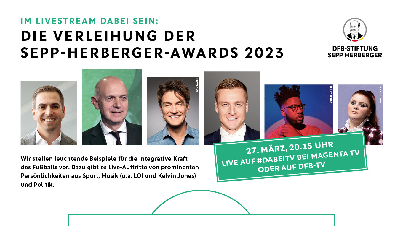 Sepp-Herberger-Awards live bei Magenta TV und auf DFB-TV DFB