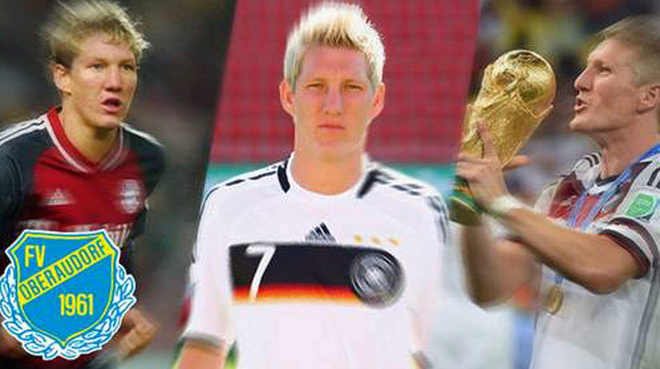 Vom jungen Fußball zum Weltmeister: Bastian Schweinsteiger © DFB