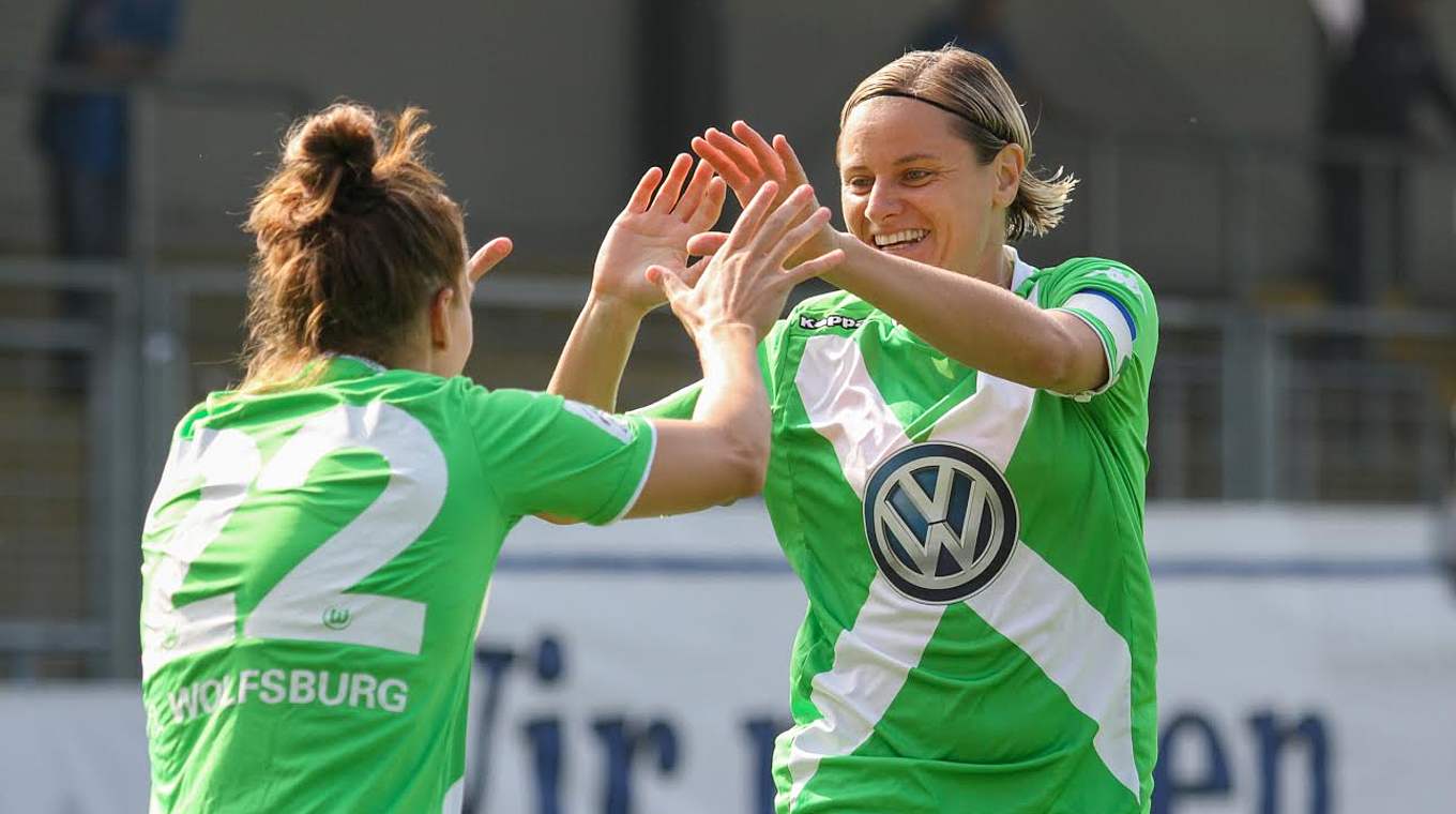Schoss Favorit Wolfsburg zum knappen Sieg: Martina Müller © Jan Kuppert