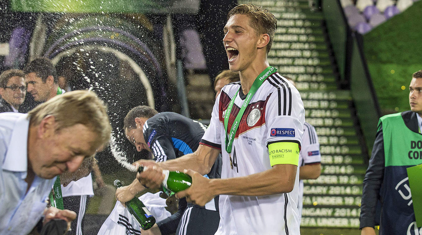 2014 mit der U 19 in Ungarn Europameister: Niklas Stark © 2014 Getty Images