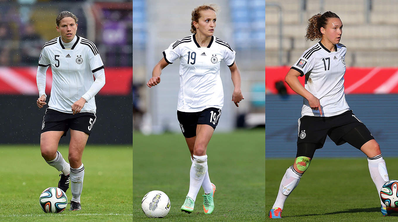 Drei Pariserinnen im DFB-Team: Krahn, Alushi und Henning (v.l.) © Bongarts/GettyImages