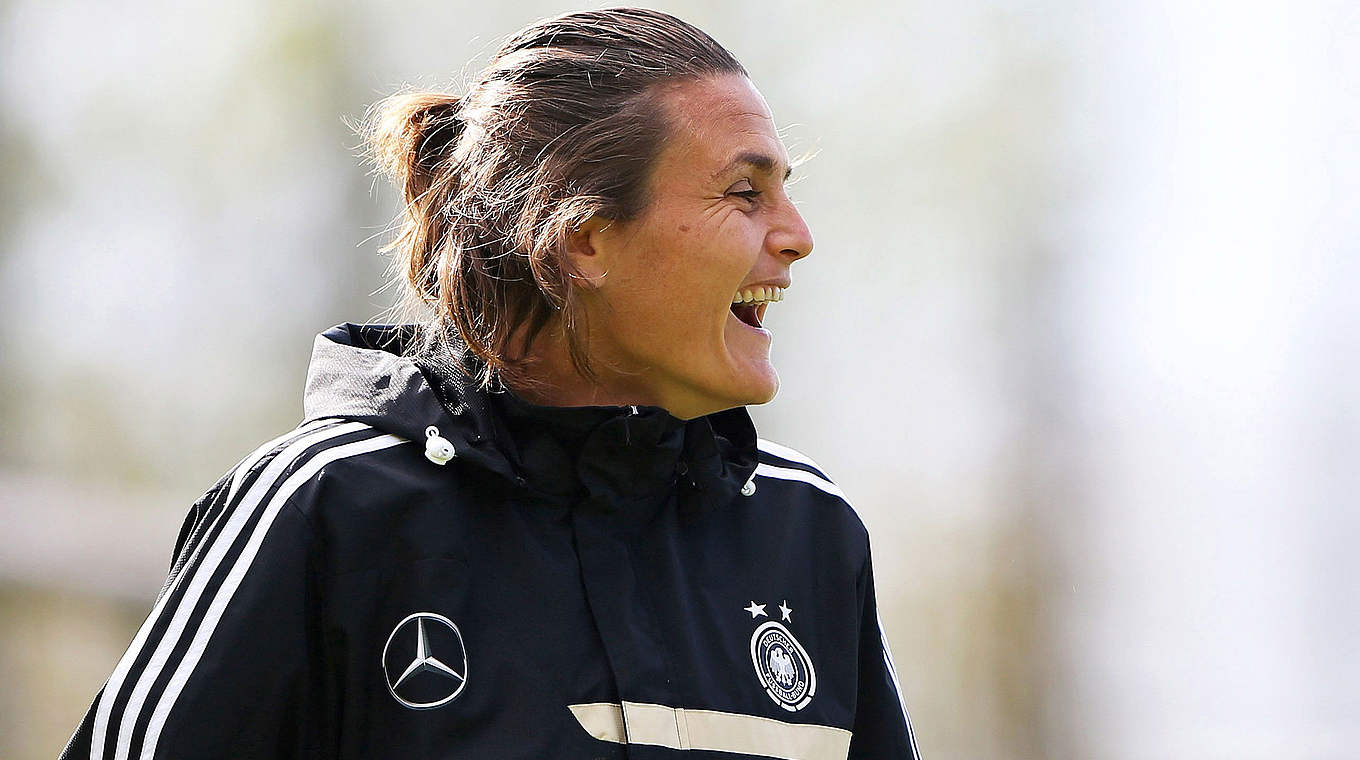 Hat Spaß bei den DFB-Frauen: <i>Weltfußballerin</i> Nadine Angerer © 2014 Getty Images