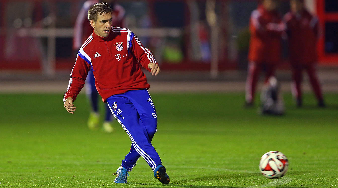 Rückkehr ins Training rückt näher: Bayern-Kapitän Philipp Lahm © 2014 Getty Images