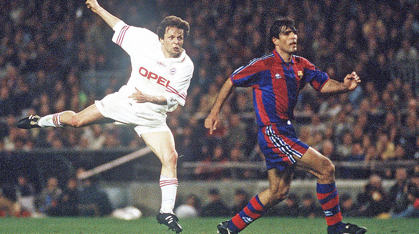 Schießt Bayern ins UEFA-Cup-Finale 1996: Marcel Witeczek (l.) trifft zum 2:0 in Barcelona © imago