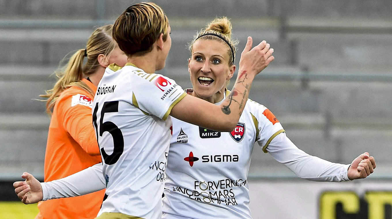 Zweimal schwedische Meisterin mit dem FC Rosengard: Angreiferin Anja Mittag (r.) © imago/ZUMA Press