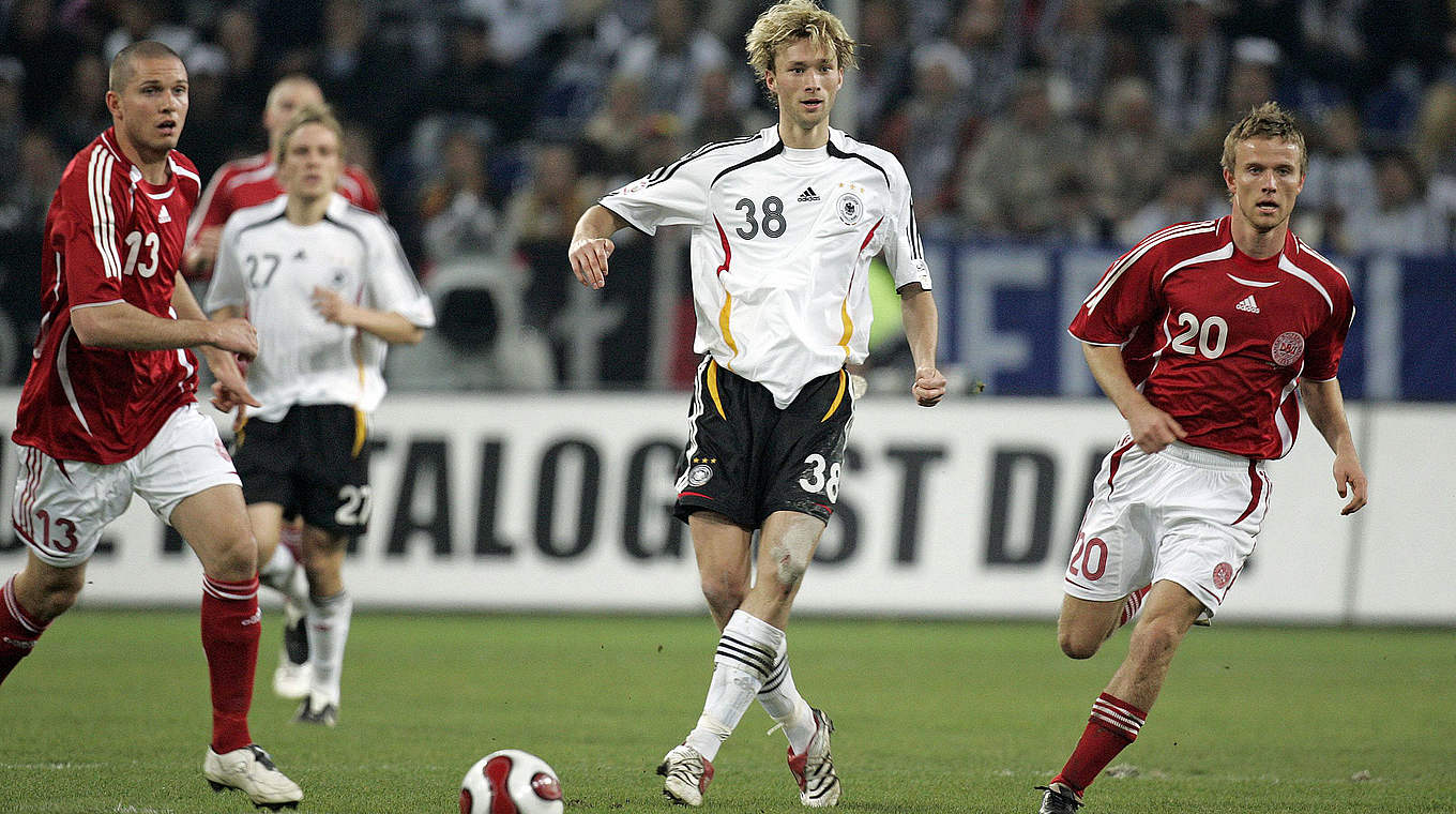 Erstes Länderspiel: März 2007 gegen Dänemark © Imago