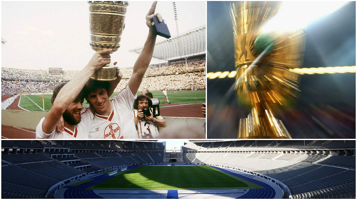 Feiern den DFB-Pokalsieg 1985 in Berlin: die Brüder Friedhelm und Wolfgang Funkel (o.l.) © Getty Images/DFB