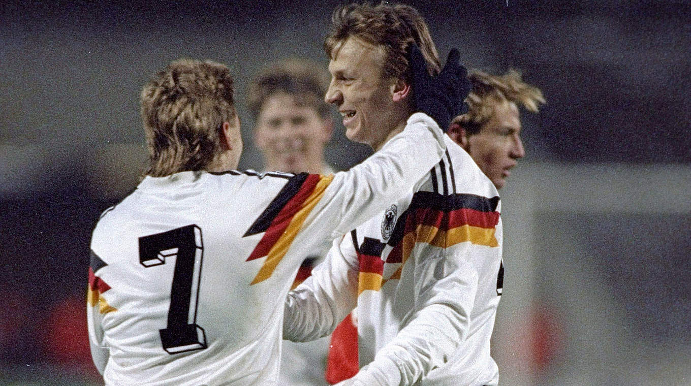 Zehn Länderspiele für Deutschland: Andreas Thom (r.) © Bongarts/GettyImages