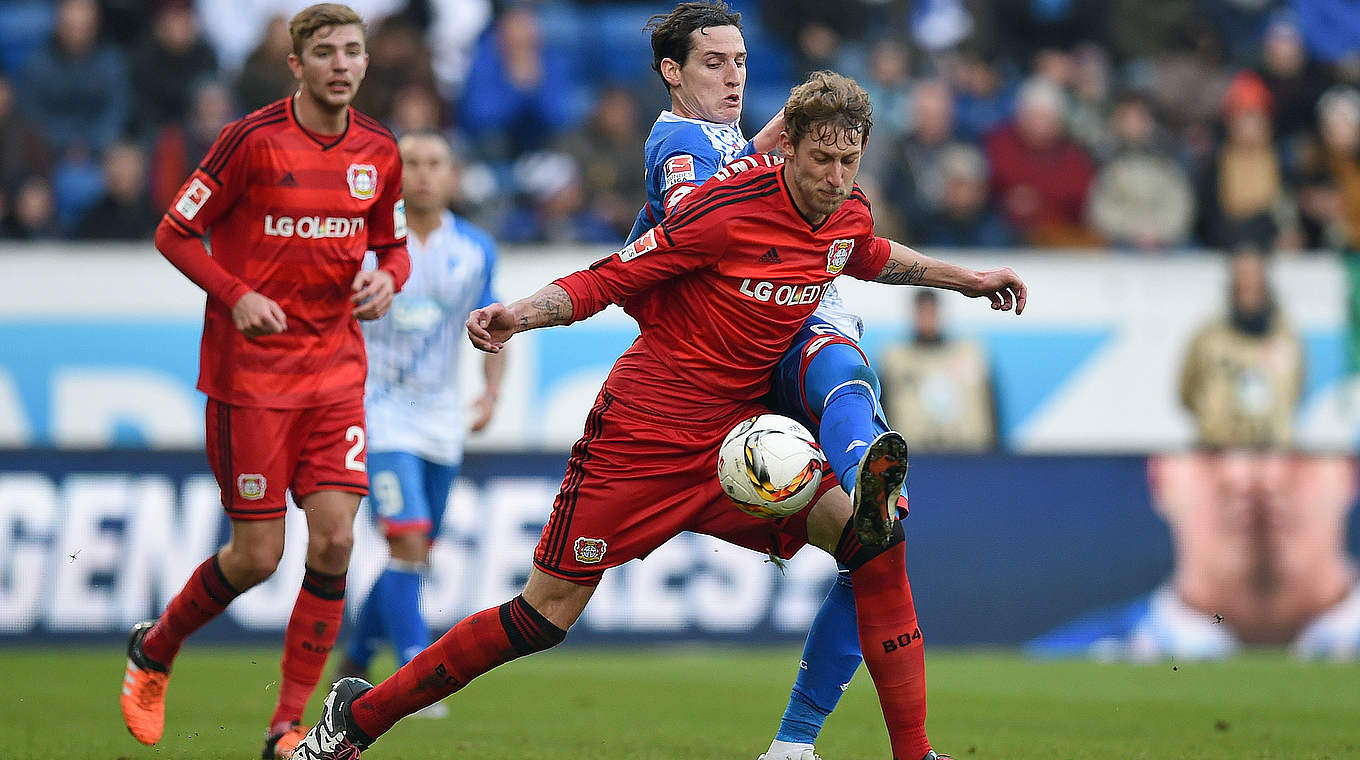 Umkämpftes Spiel: Hoffenheims Sebastian Rudy (M.) gegen Stefan Kießling © Getty Images