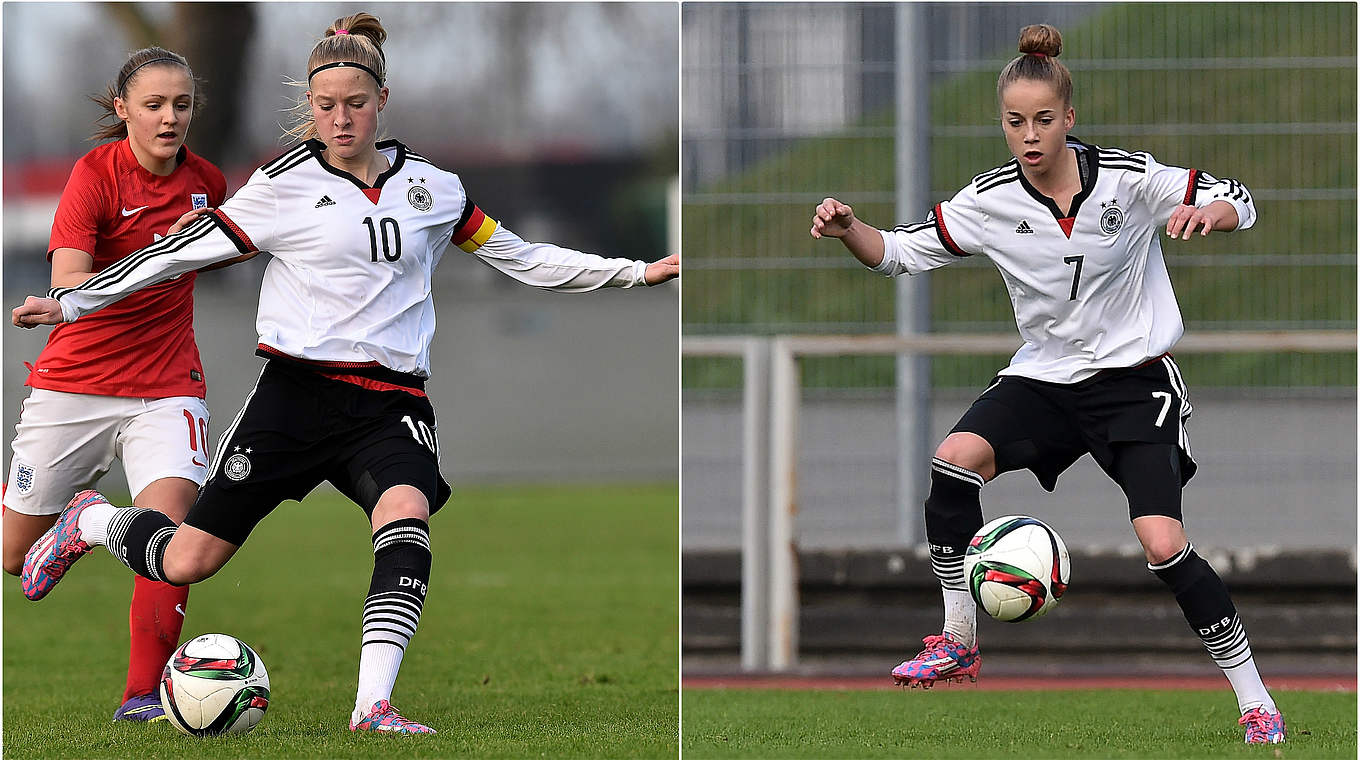 Torgefahr vom SC Freiburg: Giulia Gwinn (r., fünf Treffer) und Janina Minge (acht) © Getty/DFB