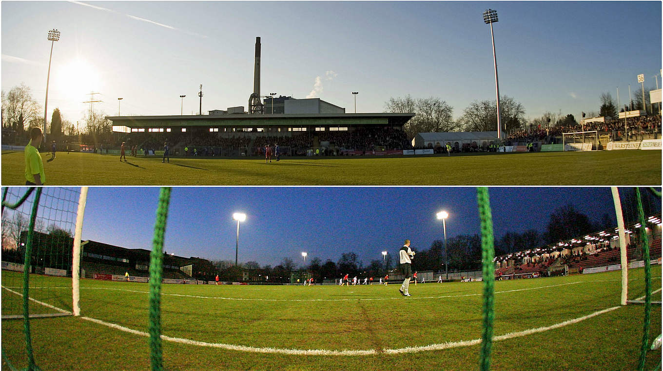 Die Spielorte: das Paul-Janes-Stadion (o.) in Düsseldorf und das Stadion in Ratingen © imago/DFB/GettyImages
