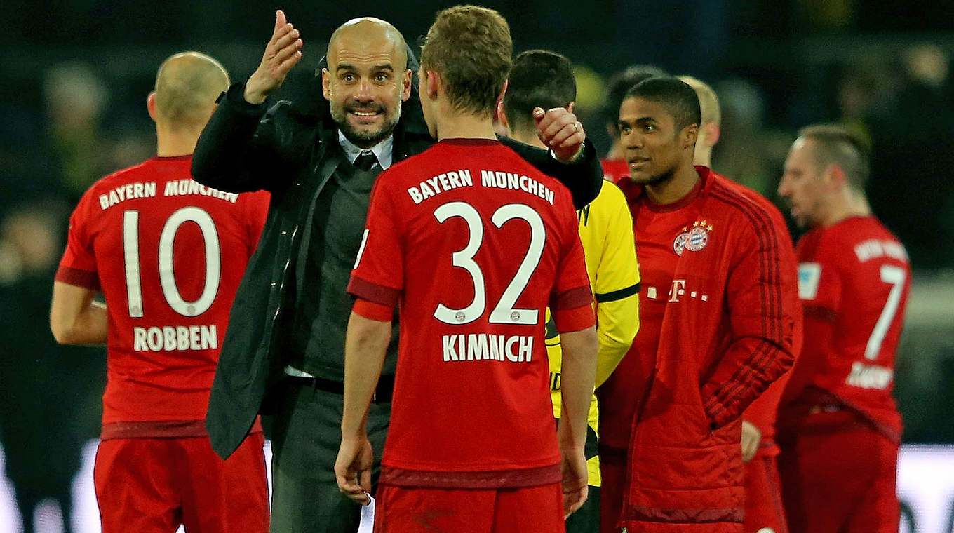 "Er hat absolut alles": Bayern-Trainer Guardiola (2.v.l.) über Lieblingsschüler Kimmich © Getty Images