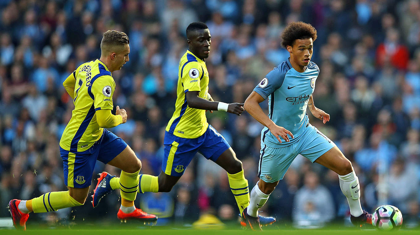 Leroy Sané started for the first time in Premier League with Manchester City.  © 2016 Getty Images
