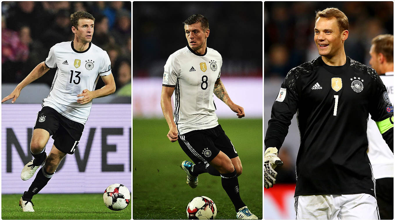 Nominiert für die Wahl zum Weltfußballers des Jahres: Müller, Kroos und Neuer © Getty Images/DFB