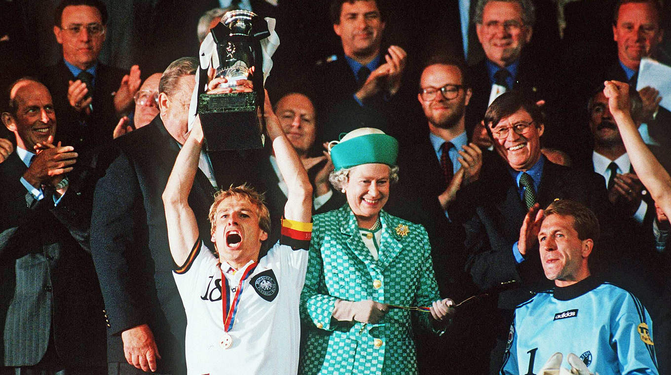 Als Kapitän mit Deutschland zum EM-Titel 1996 in England: Jürgen Klinsmann © Getty Images