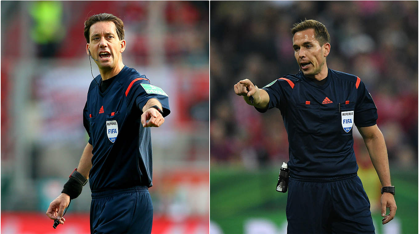 In der Europa League im Einsatz: die DFB-Referees Manuel Gräfe (l.) und Tobias Stieler © Getty Images/DFB