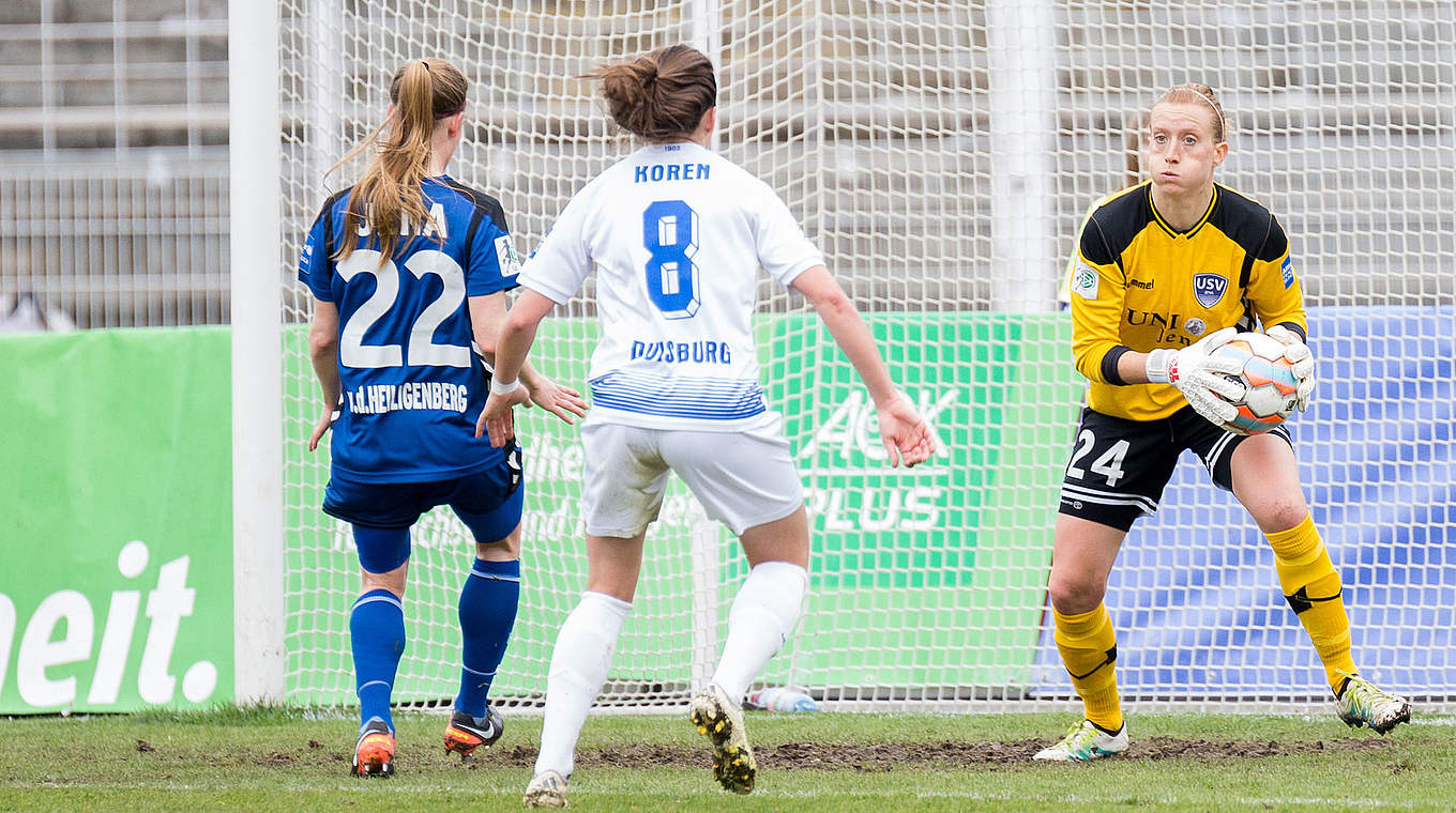 Kathrin Längert (r.): "Ein Verein wie der USV Jena gehört in die Frauen-Bundesliga" © Jan Kuppert