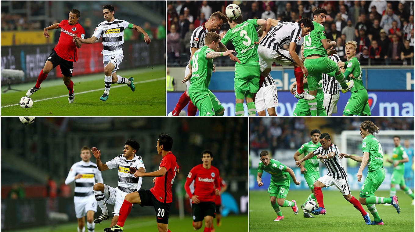 Zwei umkämpfte Bundesligaduelle, keine Tore: Gladbach und Frankfurt © Getty Images/Collage DFB