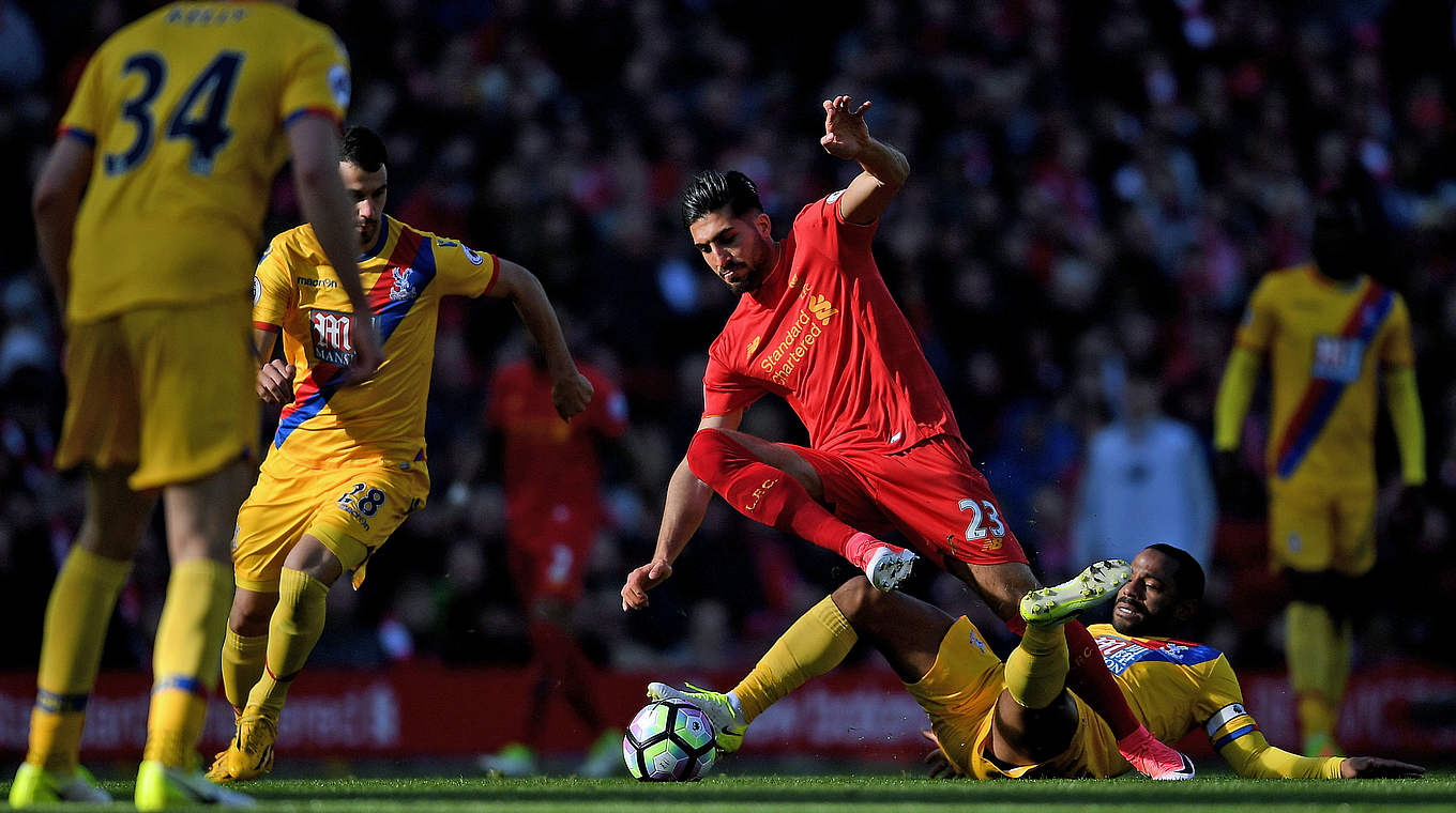 Rückschlag in der Premier League: Emre Can (2.v.r.) und Liverpool verlieren © 2017 Getty Images