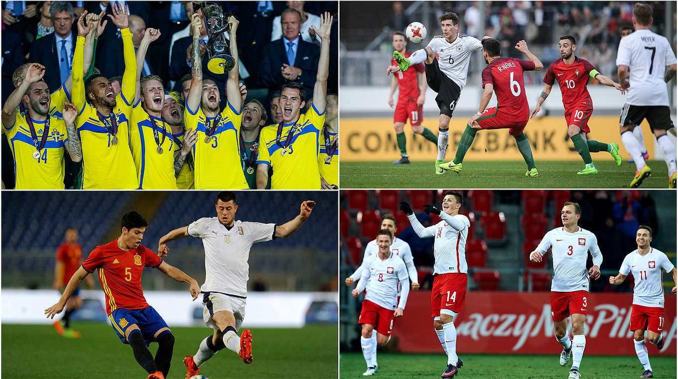 U 21-EM-Endrunde in Polen: Die DFB-Auswahl spielt gegen Europas Elite um den Titel © Getty Images/Collage DFB