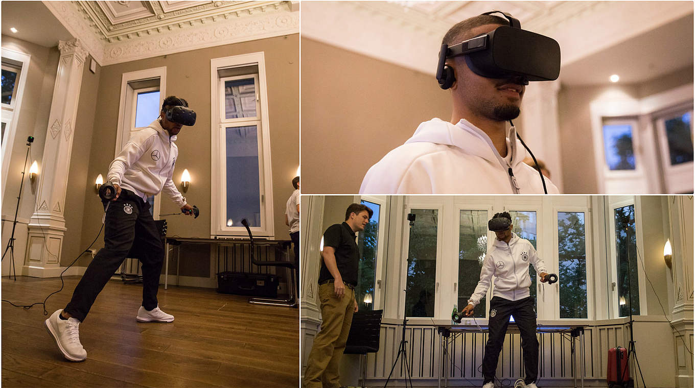 Innovative Trainingsmethode aus den USA: Nationalspieler testen Virtual-Reality-Brillen © Collage DFB