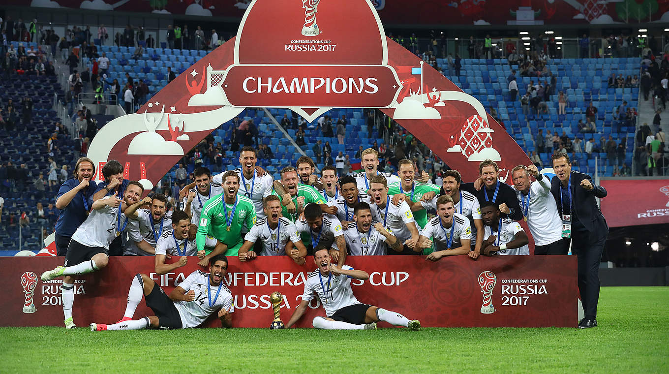 Zum ersten Mal Confed-Cup-Gewinner: Die DFB-Auswahl besiegt im Endspiel Chile 1:0 © 2017 Getty Images