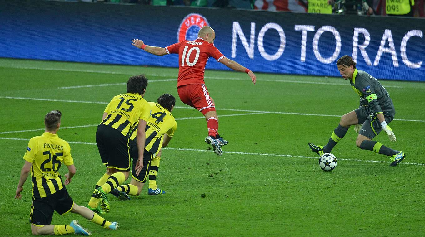 Das Tor zum Champions-League-Triumph des FC Bayern: Robben 2013 gegen den BVB © Getty Images