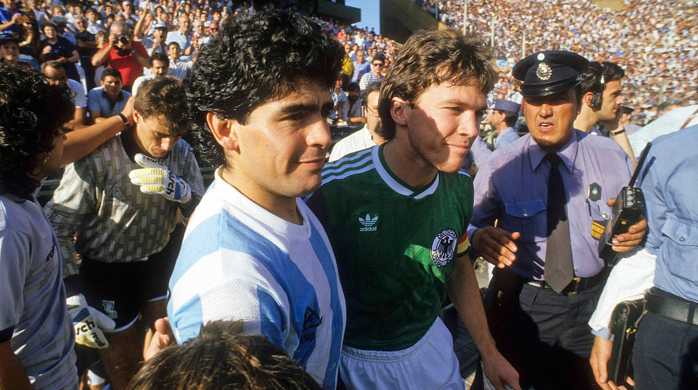 Waren nicht nur Gegenspieler, sondern auch gute Freunde: Maradona und Matthäus (r.) © imago sportfotodienst