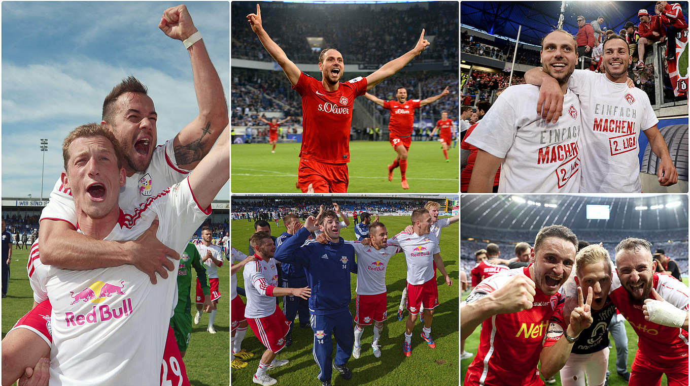 Die Durchmarschierer: RB Leipzig, Kickers Würzburg und Jahn Regensburg © Getty Images/Collage DFB
