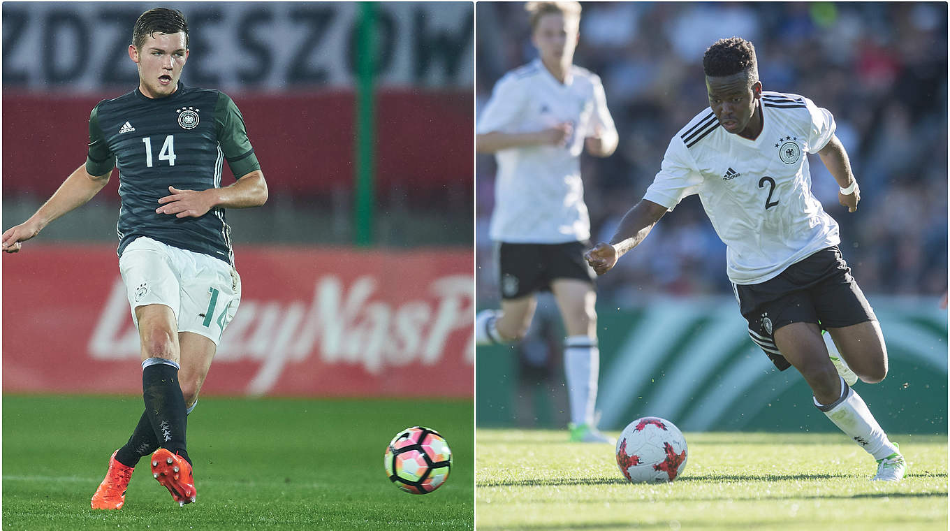 Defensivakteure der deutschen U 19: Luca Kilian (l.) und Alfons Amade © Getty/Collage DFB