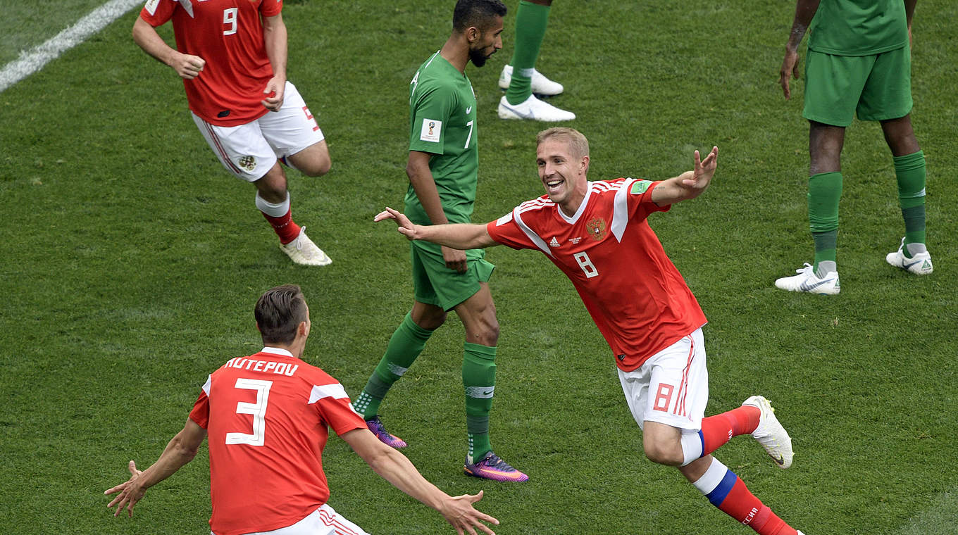 Traumstart für Russland: der Gastgeber eröffnet die WM mit einem 5:0 © Getty Images