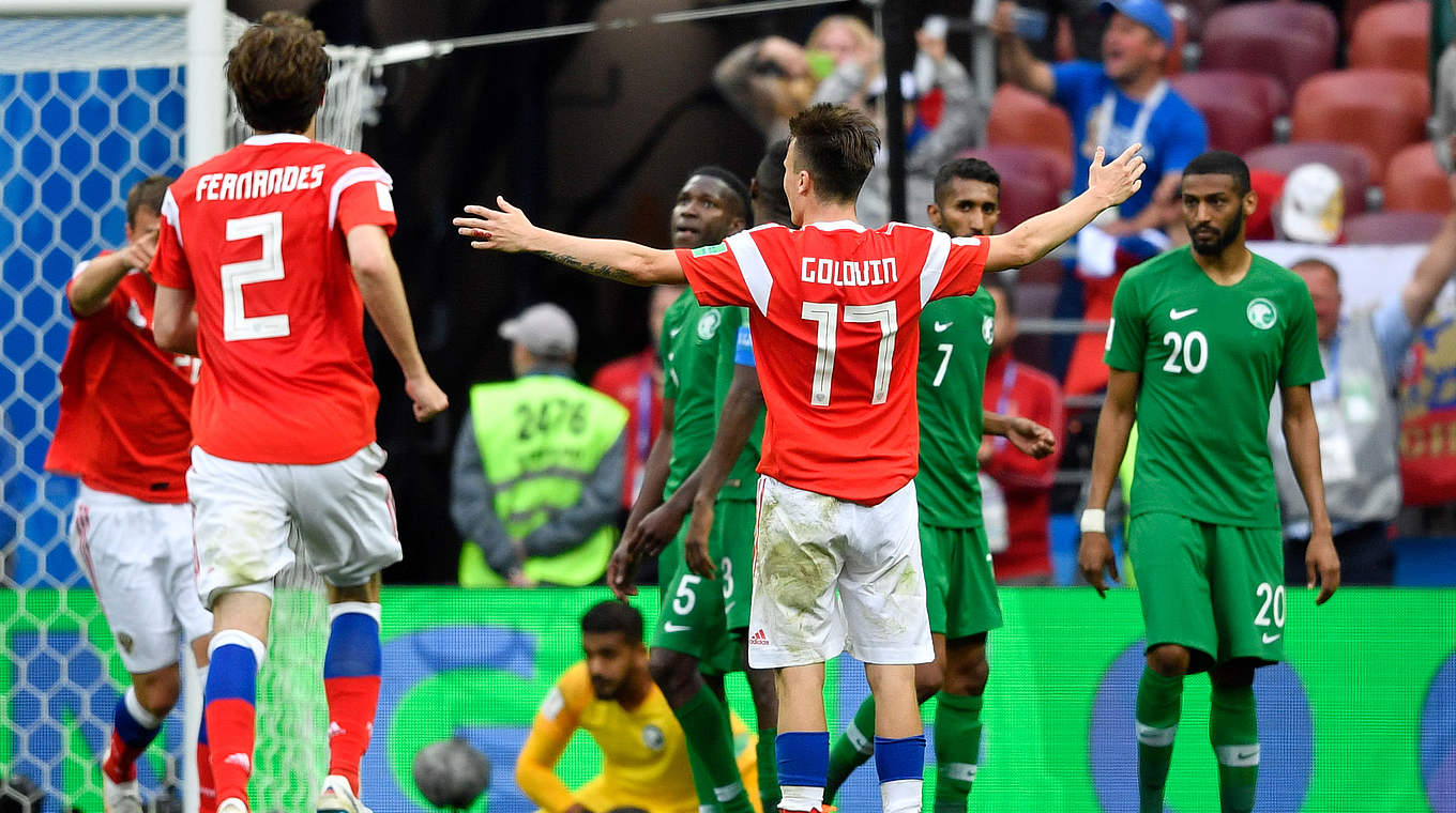 Zwei Assists ein Tor: Alexandre Golovin (17) beim 5:0 gegen Saudi-Arabien © 2018 Getty Images
