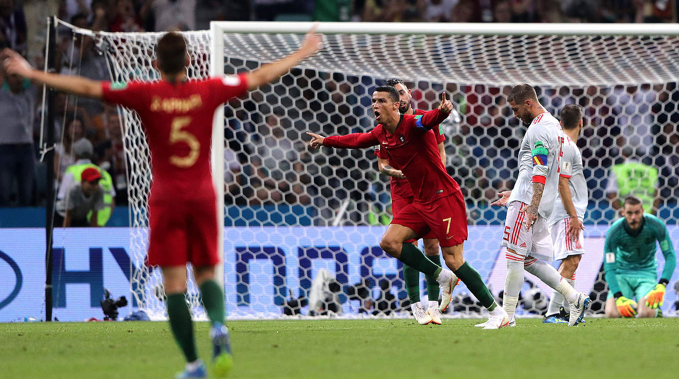 Drei Tore für Europameister Portugal: Superstar Cristiano Ronaldo (Nr. 7) © 2018 FIFA