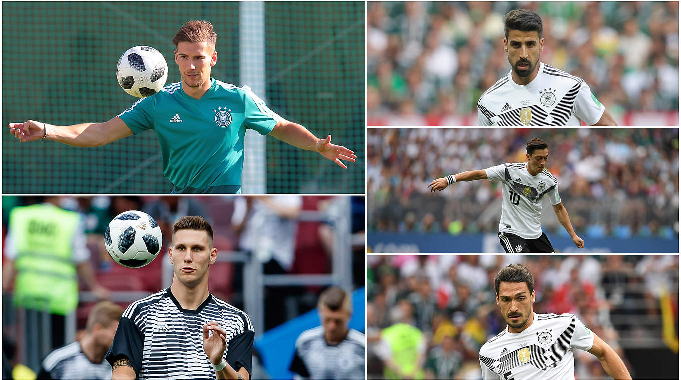 Neu in der Startelf: WM-Neulinge Goretzka und Süle, dazu Hummels, Khedira, Özil © FIFA/Getty Images/Collage DFB