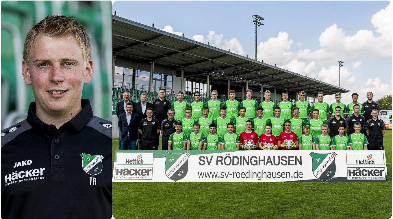 Feiert mit seinem Team Premiere in der A-Junioren Bundesliga: Daniel Lichtsinn (l.) © SV Rödinghausen, Collage: DFB