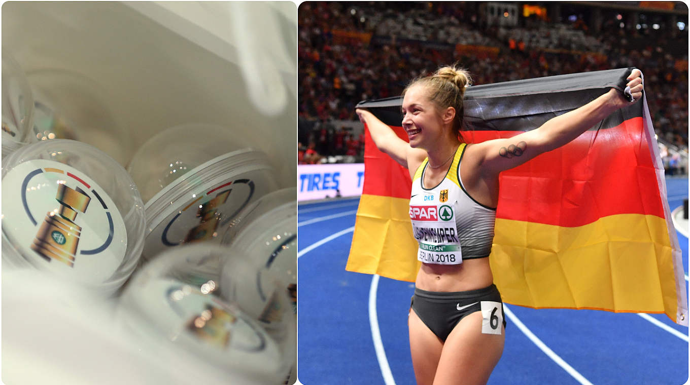 Zwei Medaillen bei der Heim-EM in Berlin, nun Losfee im DFB-Pokal: Gina Lückenkemper © Getty Images, Collage: DFB