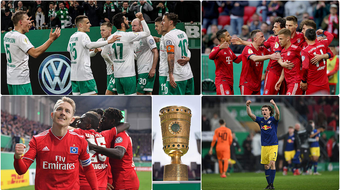 Vier Teams, ein Traum: Bremen trifft auf den FC Bayern, Hamburg auf Leipzig © Getty Images/Collage DFB