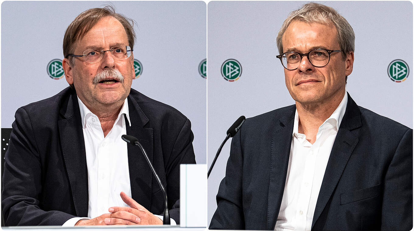 Kandidieren für Ämter der UEFA: Dr. Rainer Koch und Peter Peters © Thomas Böcker/DFB(Collage DFB