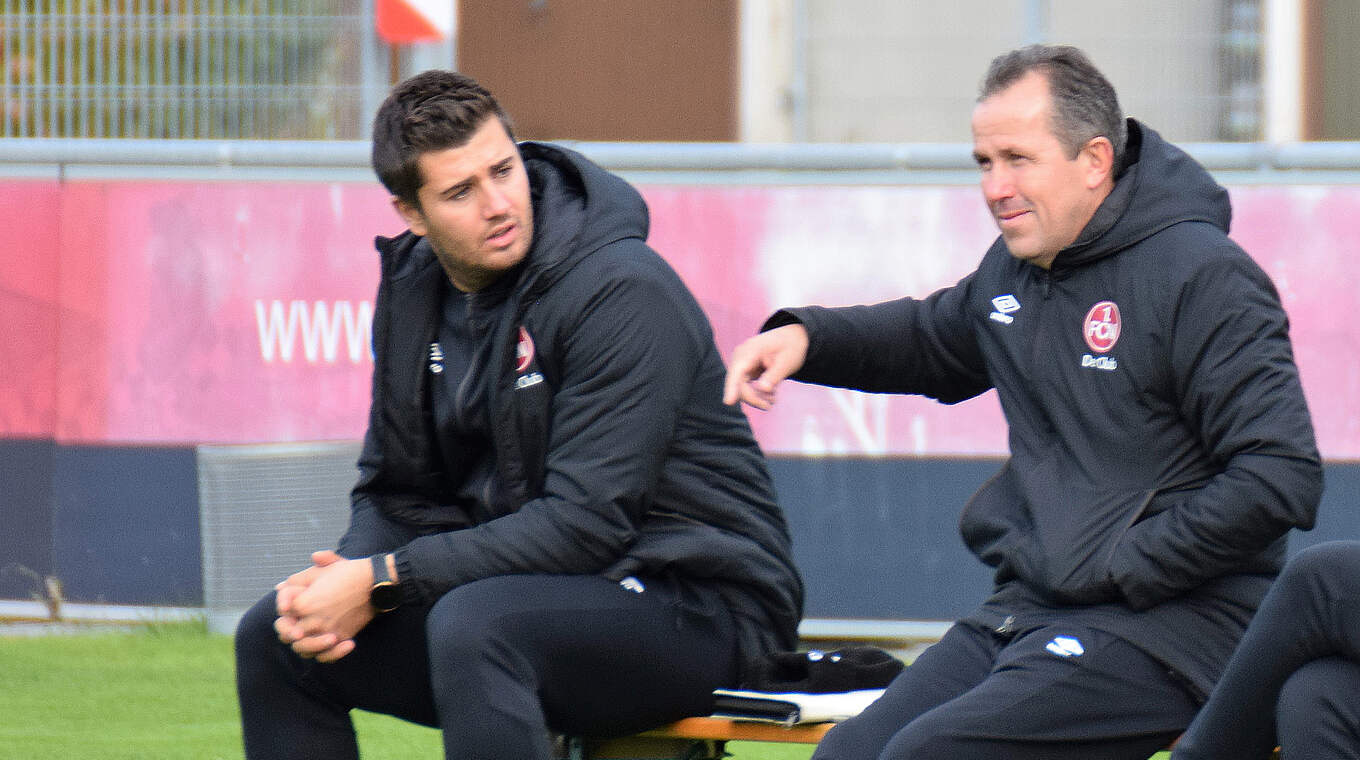Galasek mit Chefcoach Gaydarov: "Kein Hütchenaufsteller, sondern auf Augenhöhe" © 1. FC Nürnberg