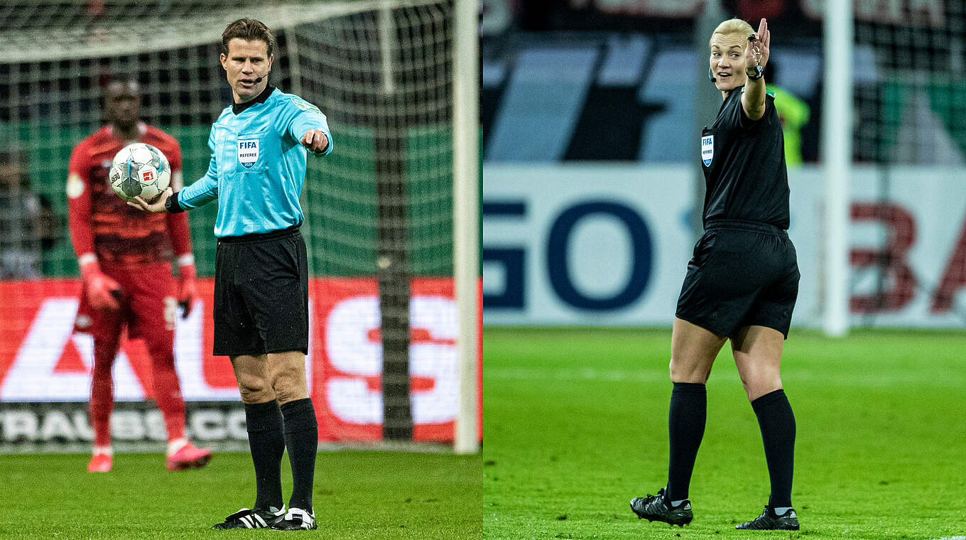 Als beste Referees der Dekade ausgezeichnet: Felix Brych und Bibiana Steinhaus © Thomas Böcker/DFB Collage DFB