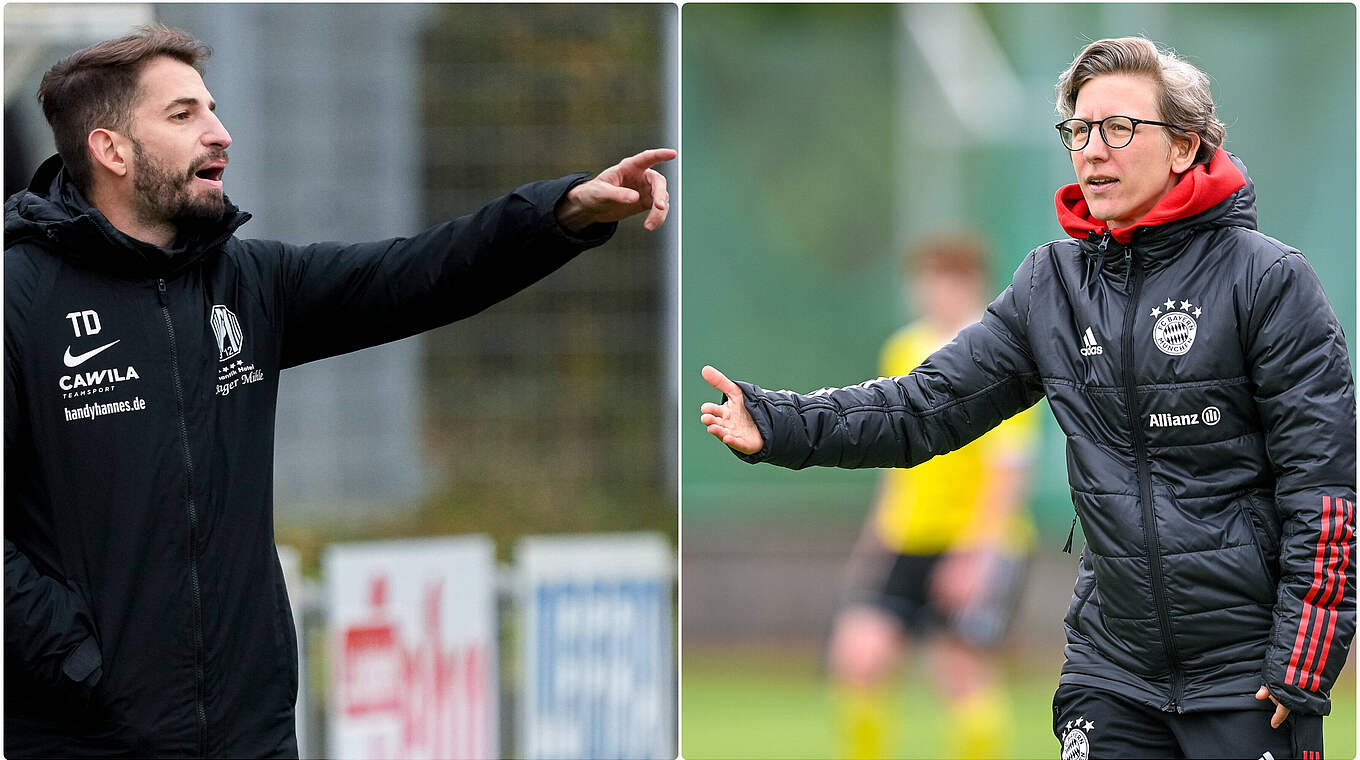 Treffen im Topspiel aufeinander: SVM-Coach Dedes (l.) und Bayerns Trainerin Bischof © Collage/ imago images