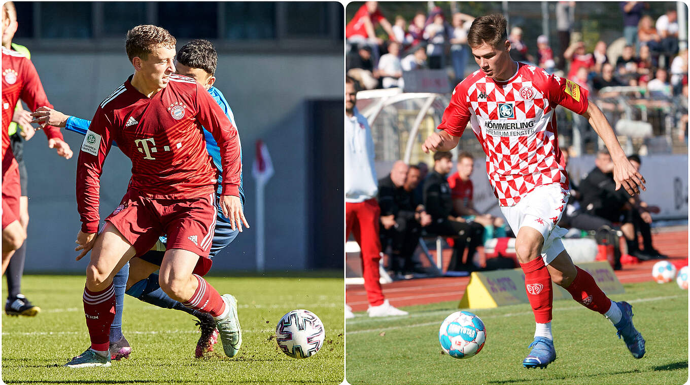 Die Toptorjäger ihrer Teams: Behar Neziri (l.) vom FCB und Danny Schmidt von Mainz © imago/Collage DFB.de