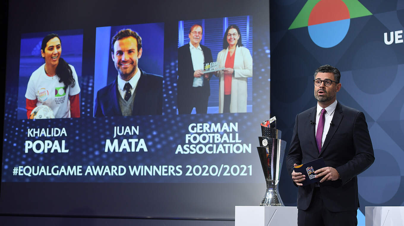 Für seine Inklusions- und Vielfalts-Projekte ausgezeichnet: Der DFB © Richard Juilliart/UEFA/Getty Images