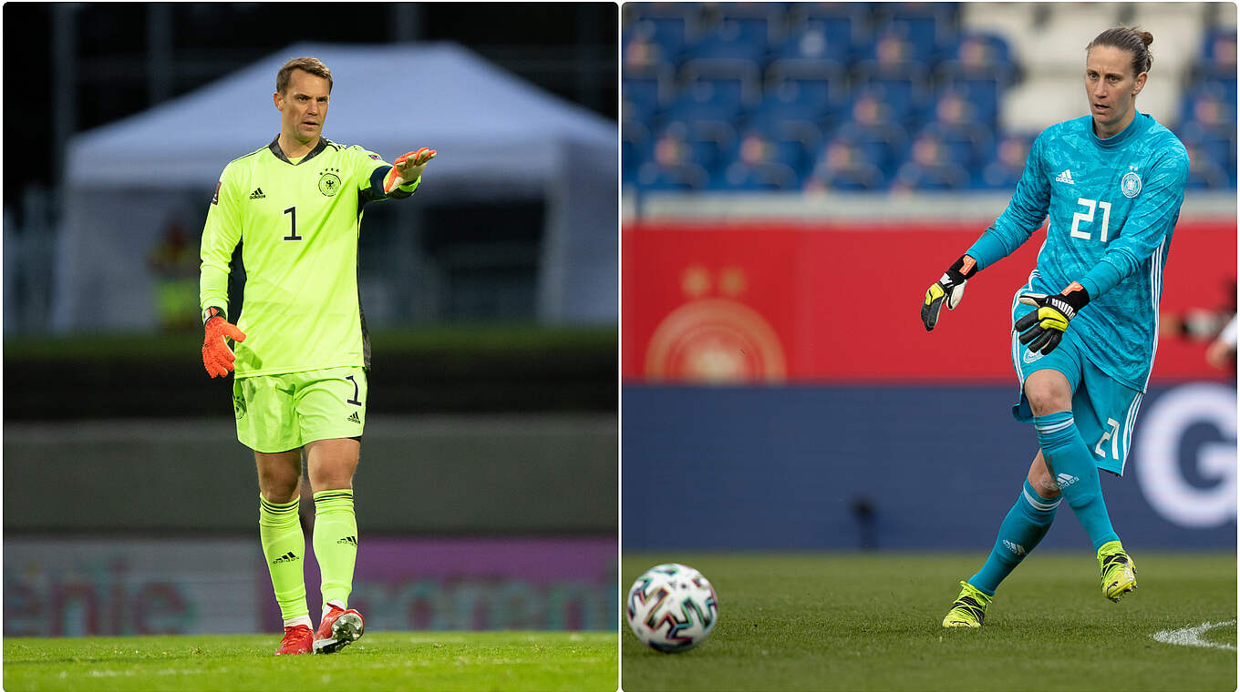 Zählen zu den besten Keepern der Welt: Manuel Neuer und Ann-Katrin Berger © GES/Getty Images / Collage DFB