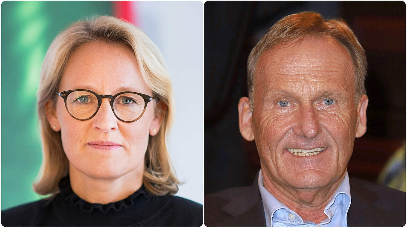 Donata Hopfen and Hans-Joachim Watzke are new members of the DFB presidential board © DFL/imago/Collage DFB.de