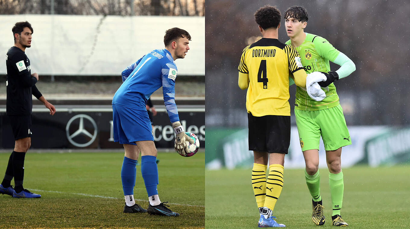 Zwei Teams, ein Ziel: Freiburg und Dortmund wollen ins Pokalfinale der Junioren © imago Collage DFB