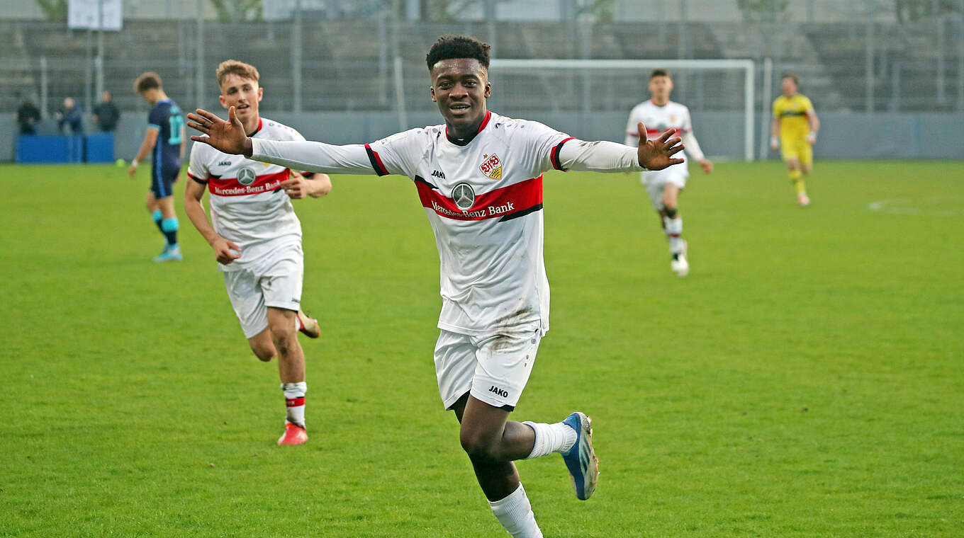 Lässt den VfB gegen Hertha jubeln: Benjamin Bediako Boakye mit dem 1:0 © imago images