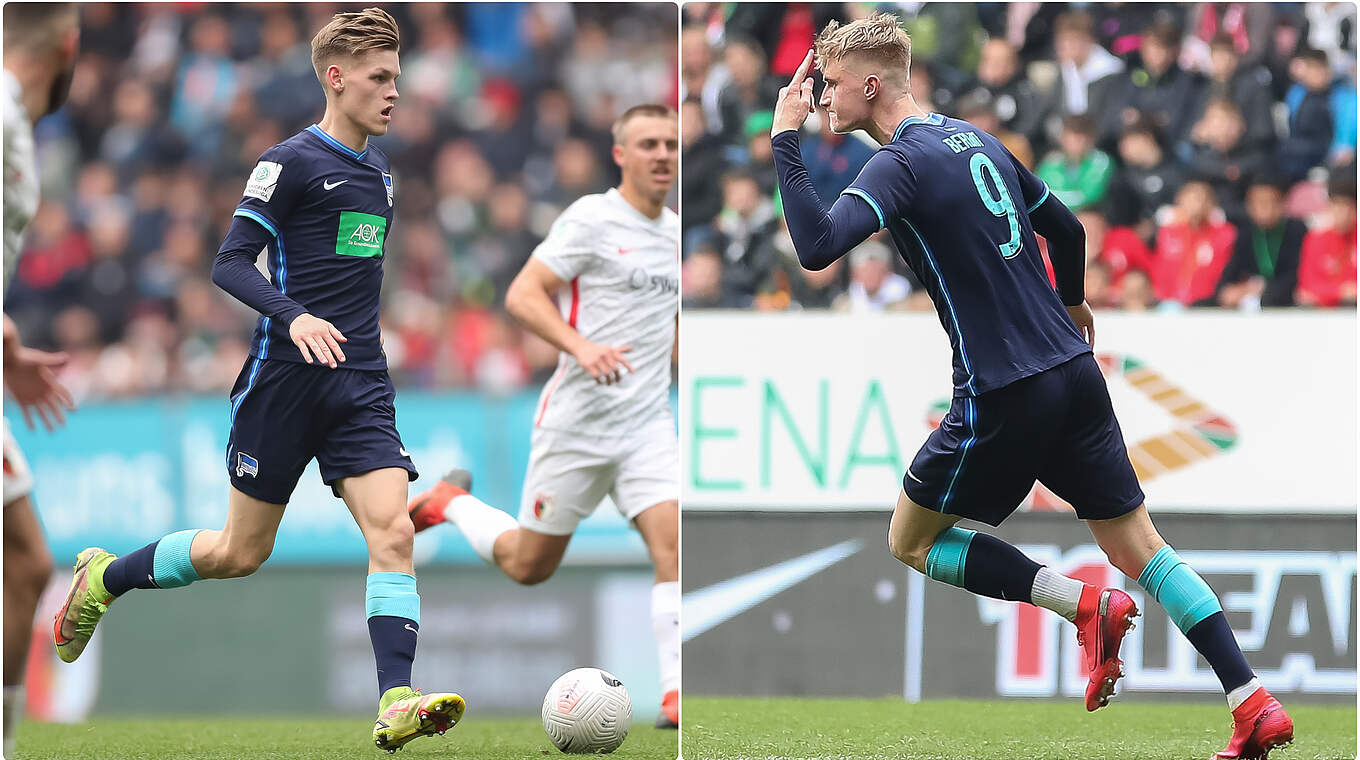 Die Torschützen für die Hertha: Anton Kade (l.) und Tony Roelke © Bilder: Getty Images, Collage: DFB.de