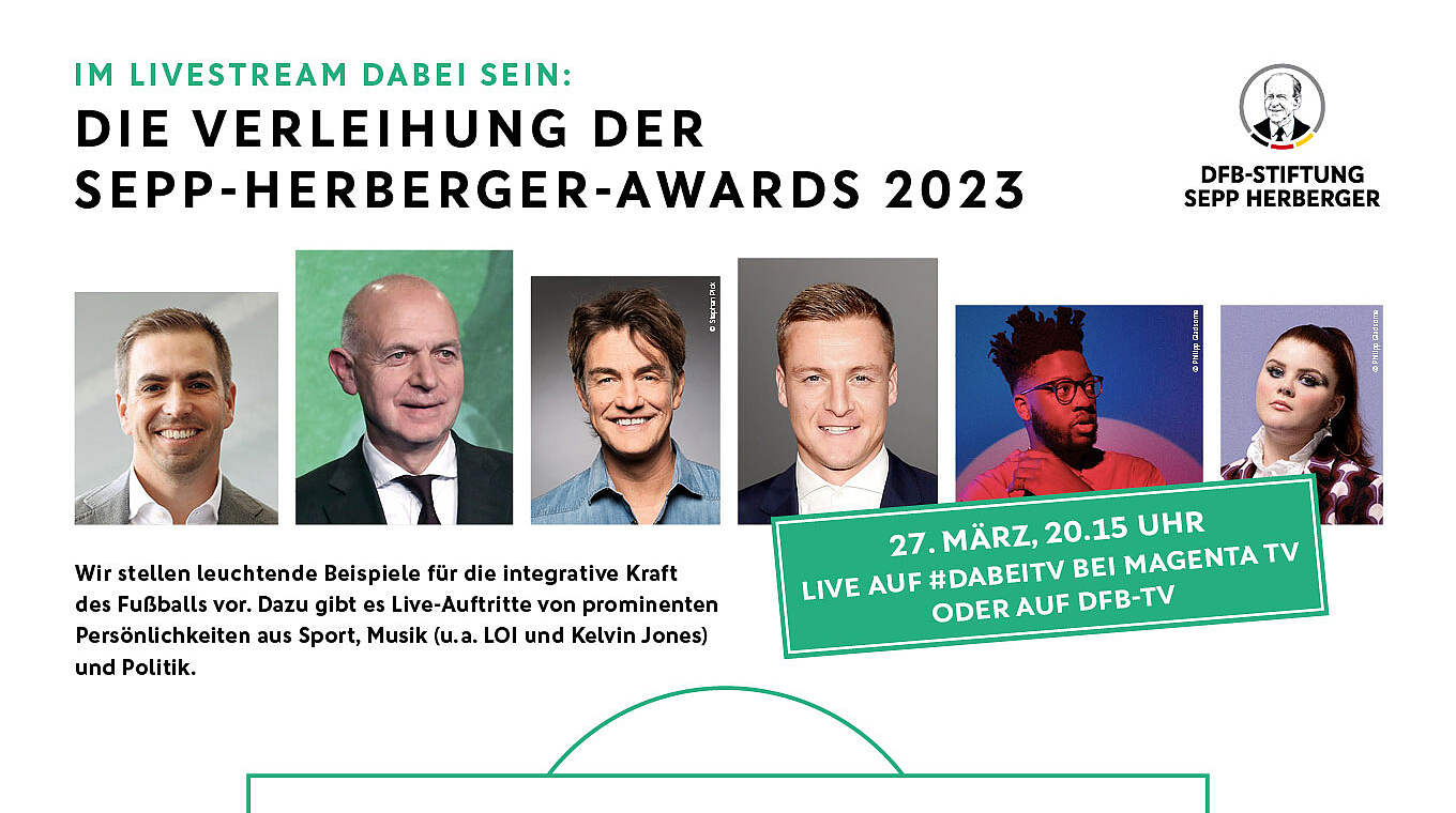 Sepp-Herberger-Awards live bei Magenta TV und auf DFB-TV DFB